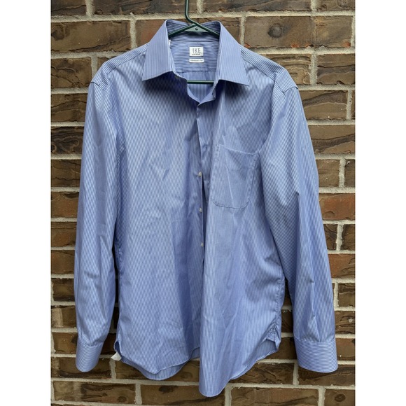 IKE by Ike Behar Other - IKE by Ike Behar Mens Performance 100 Striped Dress Shirt Blue‎ White Size 16 35